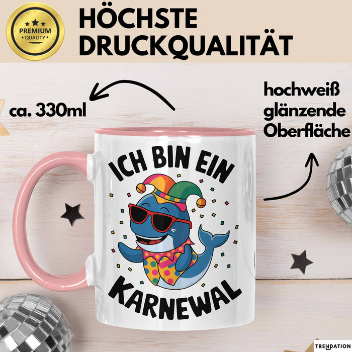 Kölner Karneval Tasse Geschenk Ich bin Karneval Fan Rosa Trendation