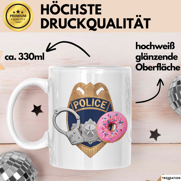 Polizist Tasse Geschenkidee Held der Strafverfolgung Geschenkidee Lustig Weiß Trendation