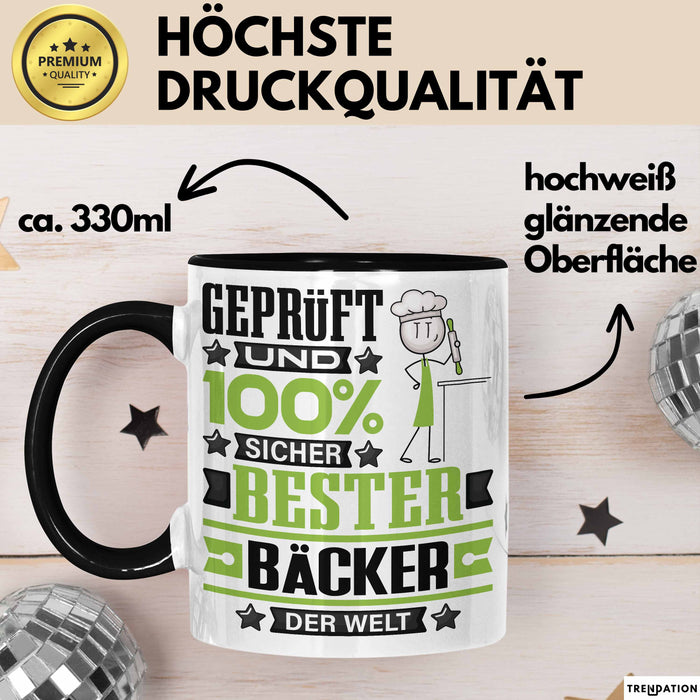 Bäcker Geschenk Lustiger Spruch für Bäcker Geschenkidee Bester Bäcker Der Welt Schwarz Trendation
