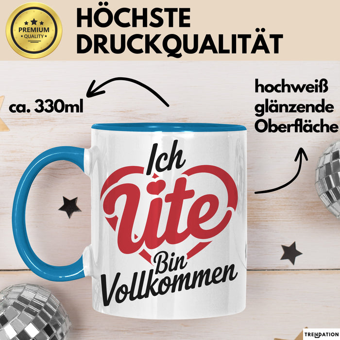 Ute Tasse Geschenk Ich Bin Vollkommen Ute Geschenkidee Geburtstag Blau Trendation