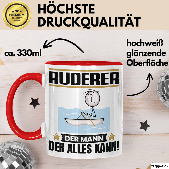Ruderer Tasse Geschenk für Ruderer Der Mann Der Alles Kann Geschenkidee zum Geburtstag Rot Trendation