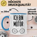 Radfahrer Fahrrad Tasse Geschenk Lustige Geschenkidee Spruch Ich Bin der Motor Blau Trendation