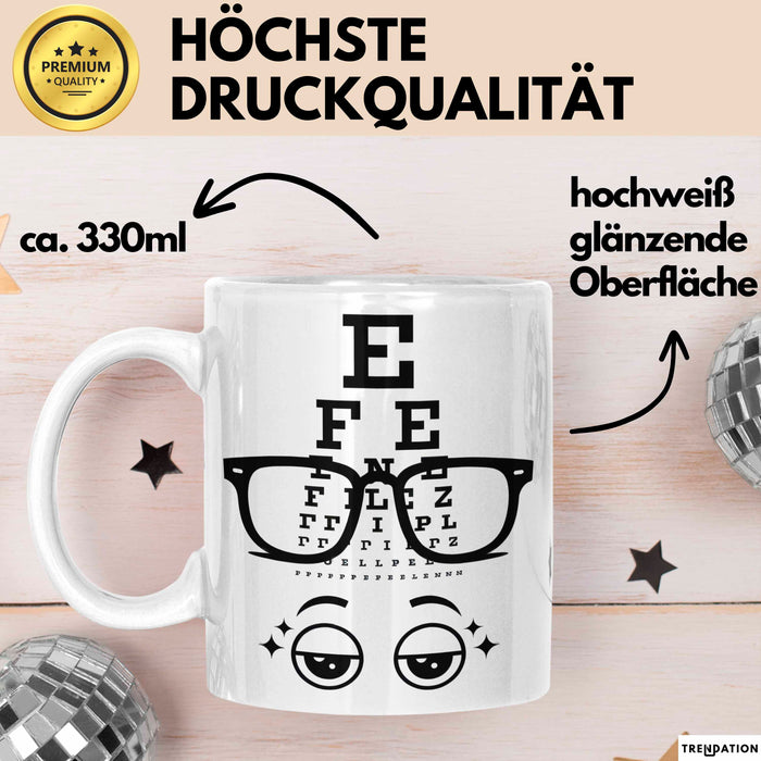 Optiker Tasse Geschenk Lustige Geschenkidee Spruch Für Seh Experten Weiß Trendation