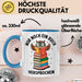 Buchleser Eule Lesen Tasse Geschenk Lustige Geschenkidee Spruch Nur Noch Ein Buch Versprochen Blau Trendation
