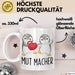 Lustige Tasse Geschenk Zwei Pinguine Mit Herz Witziger Becher Mut Weiß Trendation