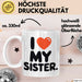 Big Sister Ältere Geschwister Schwestern Tasse Becher Geschenk Lustige Geschenkidee Spruch Ich Liebe Meine Schwester Weiß Trendation