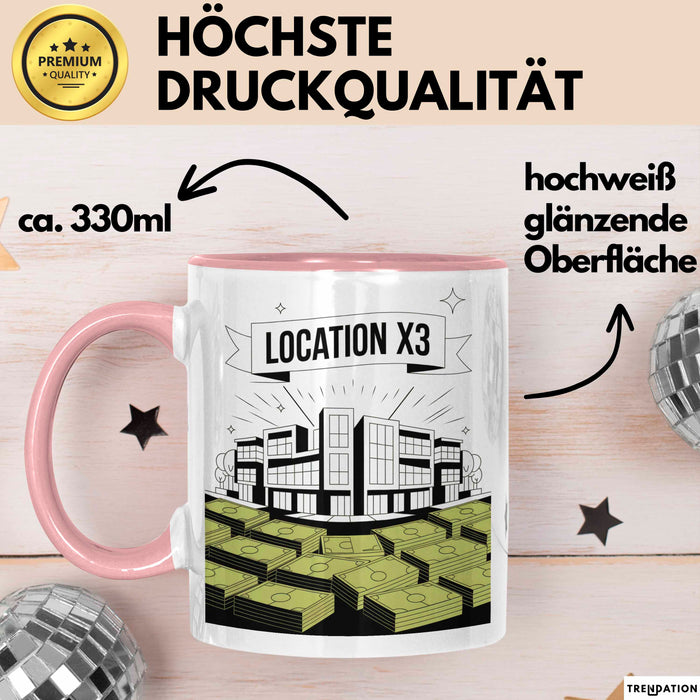 Immobilien Investor Tasse Geschenk Lustige Geschenkidee Spruch Für Immobilien Profis Rosa Trendation