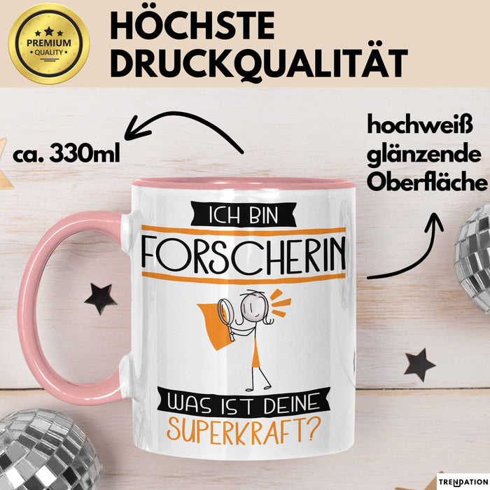 Forscherin Geschenk Tasse Ich Bin Forscherin Was Ist Deine Superkraft Geschenkidee Lustig Geburtstag Weihnachten Rosa Trendation