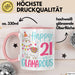21er Geburtstag Tasse Geschenk Happy 21 And Glamarous Llama Alpaka Liebhaber Geschenkidee zum Geburtstag Rosa Trendation