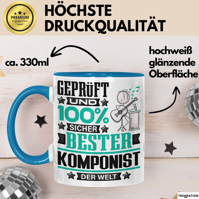 Komponist Geschenk Lustiger Spruch für Komponist Geschenkidee Bester Komponist Der Welt Blau Trendation
