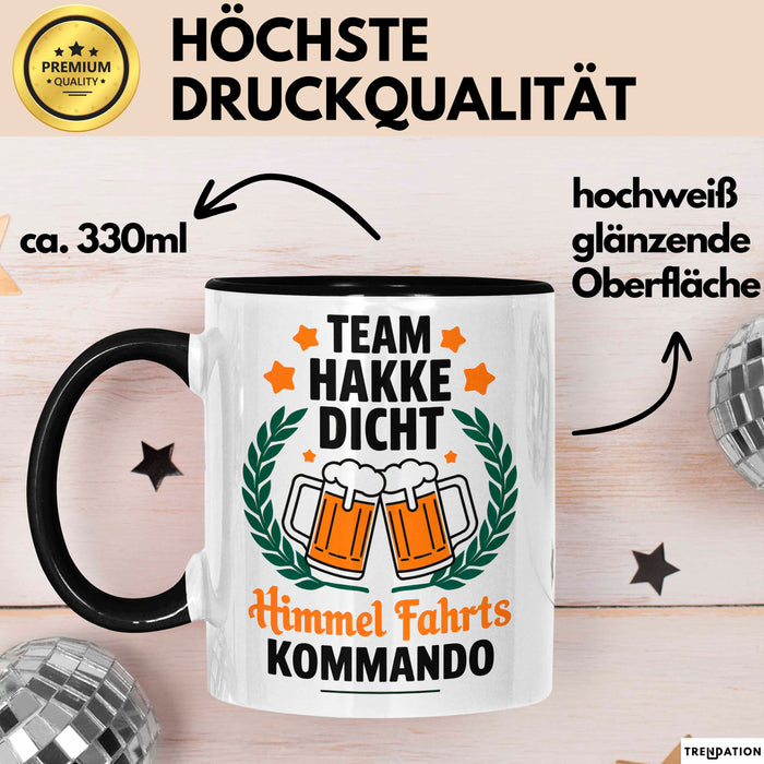Sarkasmus Sarkastisch Tasse Geschenk Lustige Geschenkidee Spruch Team Hackedicht Himmelfahrtskommando Schwarz Trendation