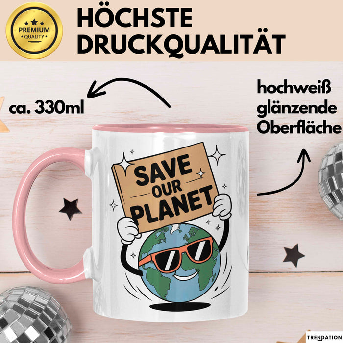 Klima Aktivist Tasse Geschenk Lustige Geschenkidee Spruch Für Planeten Verteidiger Rosa Trendation
