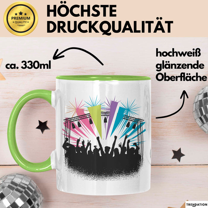Festivalgänger Tasse Geschenkidee für Live Musik Süchtige Grün Trendation