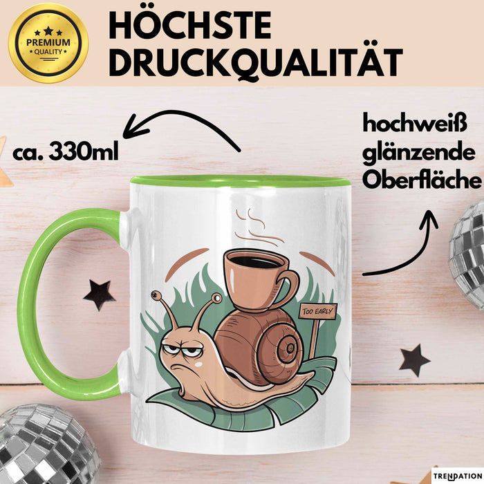 Morgenhasser Tasse Geschenkidee für Muffel Grün Trendation