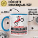 Motorradfahrer Geschenk Tasse Ich Bin Motorradfahrer Aber Sag Doch Einfach Superheld Lustige Geschenkdiee für Motorradfahrer Kaffee-Becher Blau Trendation