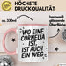 Cornelia Tasse Geschenk Wo Eine Cornelia Ist Ist Auch Ein Weg Geschenkidee Becher mit Name Rosa Trendation