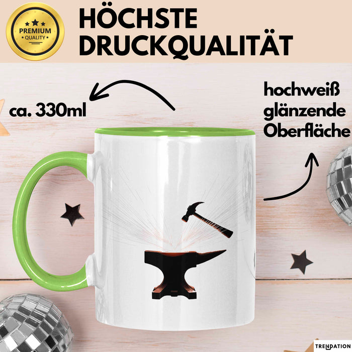 Schmied Tasse Geschenk Lustige Geschenkidee Spruch Für Metall Arbeiter Grün Trendation
