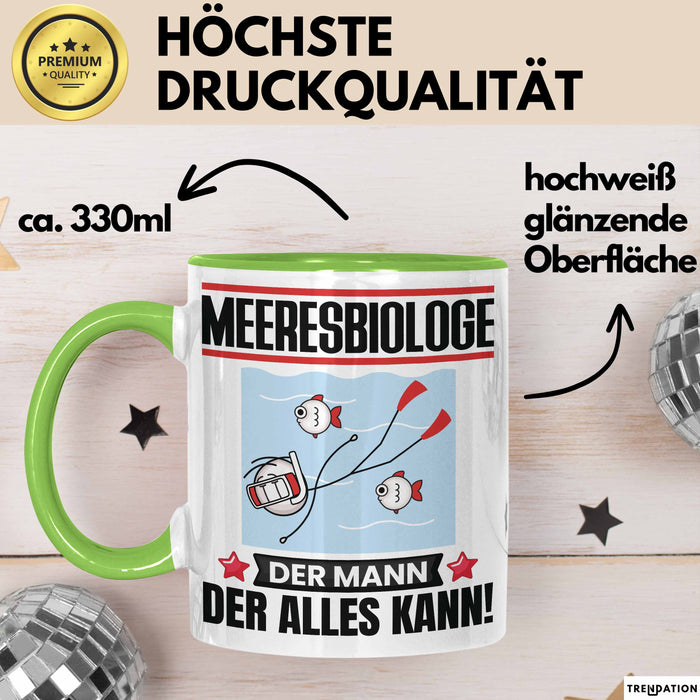 Meeresbiologe Tasse Geschenk für Meeresbiologe Der Mann Der Alles Kann Geschenkidee zum Geburtstag Grün Trendation