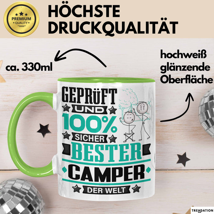 Camper Geschenk Lustiger Spruch für Camper Geschenkidee Bester Camper Der Welt Grün Trendation