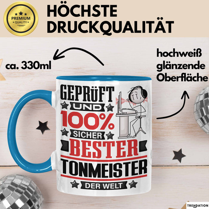 Tonmeister Geschenk Lustiger Spruch für Tonmeister Geschenkidee Bester Tonmeister Der Welt Blau Trendation