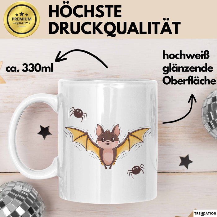 Vampir Fledermaus Halloween Feier Tasse Geschenk Lustige Geschenkidee Spruch Weiß Trendation