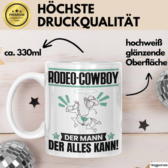 Rodeo-Cowboy Tasse Geschenk für Rodeo-Cowboy Der Mann Der Alles Kann Geschenkidee zum Geburtstag Weiß Trendation