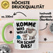 Schaf Tier Bauer Tasse Becher Geschenk Lustige Geschenkidee Spruch Komme Was Wolle Ich Schaf Das Grün Trendation