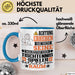 Tischtennisspieler Geschenk Tasse Lustiger Spruch Erheben Sie Sich Der Tischtennisspieler Betritt den Raum Blau Trendation