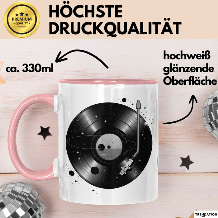 Vinyl Schallplatten Musikliebhaber Musiker Tasse Geschenk Lustige Geschenkidee Spruch Rosa Trendation