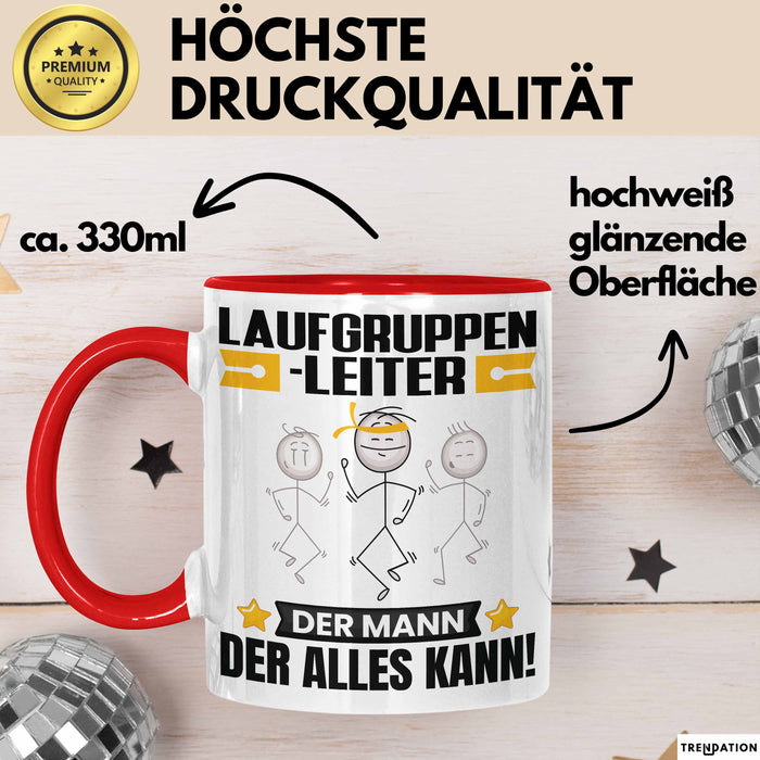 Laufgruppenleiter Tasse Geschenk für Laufgruppenleiter Der Mann Der Alles Kann Geschenkidee zum Geburtstag Rot Trendation
