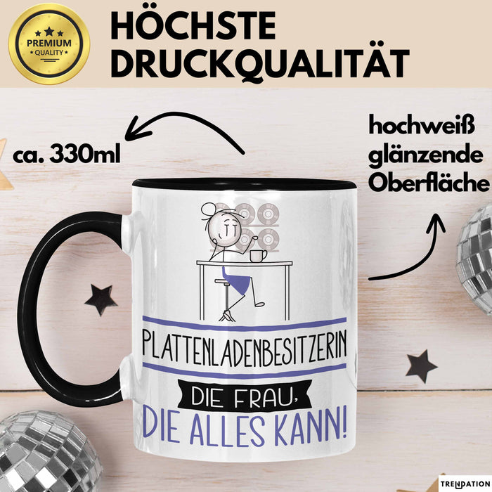 Plattenladenbesitzerin Geschenk Tasse Becher Die Frau Die Allen Kann Geschenkidee für eine Plattenladenbesitzerin Lustig Trendation
