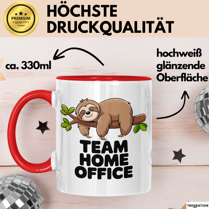 Bürokollege Faultier Tasse Geschenk Lustige Geschenkidee Team Home Office Rot Trendation