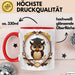 Eulenliebhaber Tasse Geschenkidee für Nachtwesen Fans Rot Trendation
