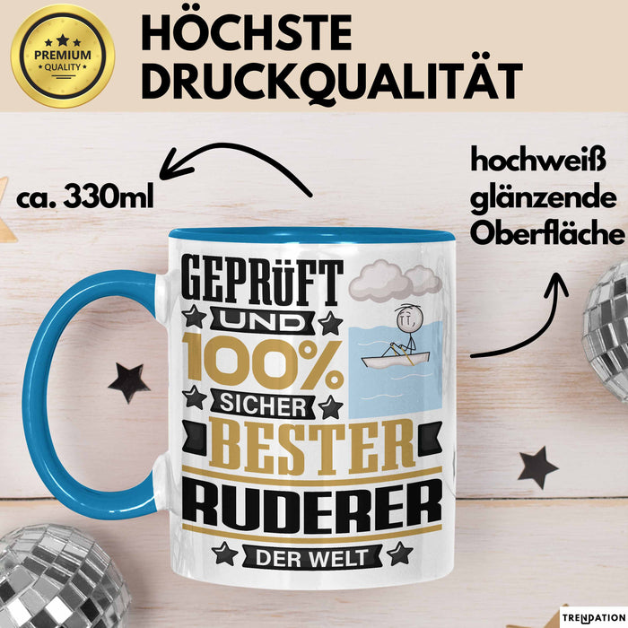 Ruderer Geschenk Lustiger Spruch für Ruderer Geschenkidee Bester Ruderer Der Welt Blau Trendation