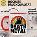Death Metal Tasse Geschenk Katze Becher Geschenkidee Humor Katzen-Liebhaber Rot Trendation