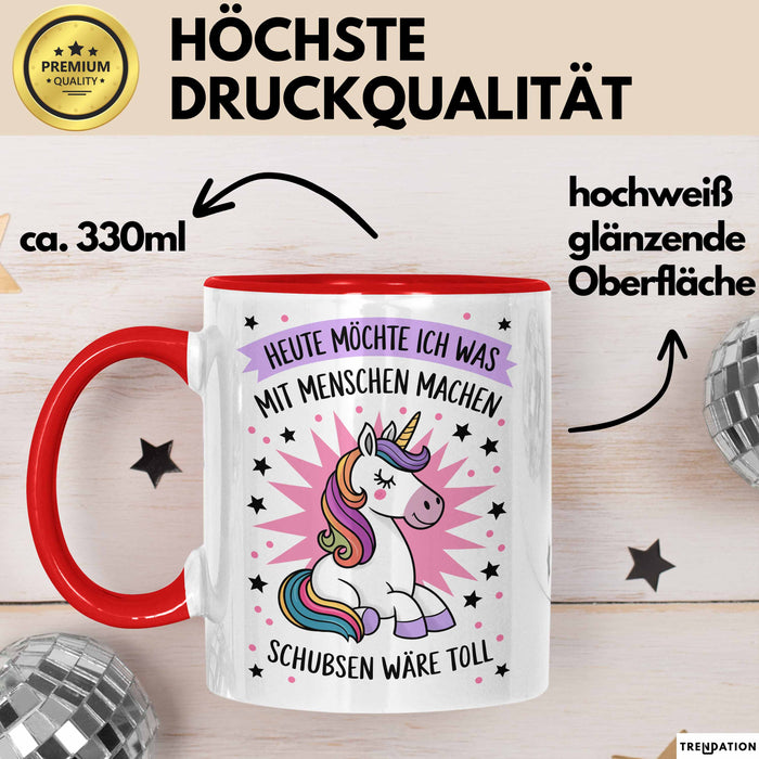 Sarkasmus Sarkastisch Tasse Geschenk Lustige Geschenkidee Spruch Heute Möchte Ich Was Mit Menschen Machen Rot Trendation