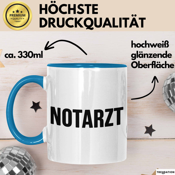 Sanitäter Tasse Geschenk Notfallarzt & Rettungssanitäter Blau Trendation