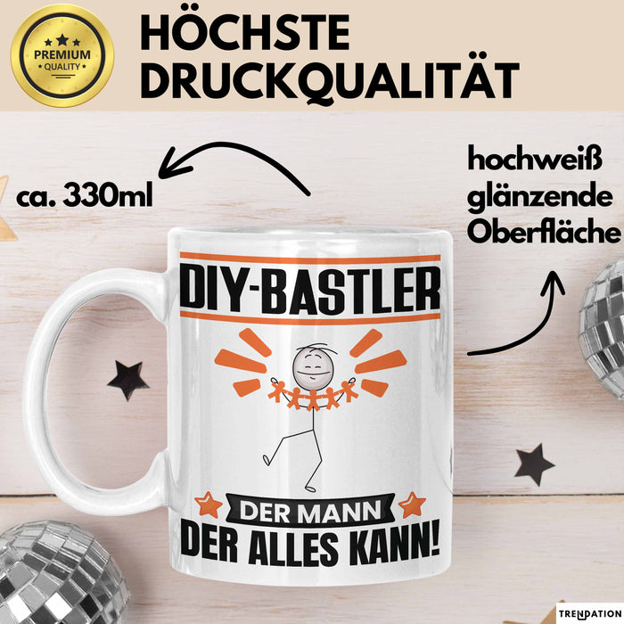 DIY-Bastler Tasse Geschenk für DIY-Bastler Der Mann Der Alles Kann Geschenkidee zum Geburtstag Weiß Trendation