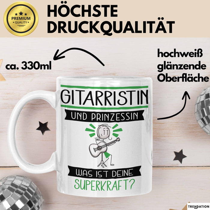 Gitarristin Und Prinzessin Tasse Geschenk Für Eine Gitarristin Geburtstag Was Ist Deine Superkraft Weiß Trendation