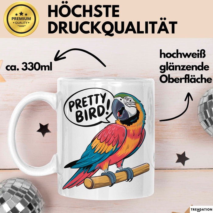 Papageienliebhaber Tasse Geschenkidee Vogelschwätzer Geschenkidee Lustig Weiß Trendation