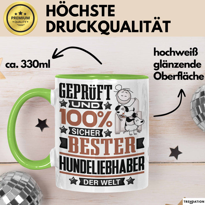 Hundeliebhaber Geschenk Lustiger Spruch für Hundeliebhaber Geschenkidee Bester Hundeliebhaber Der Welt Grün Trendation