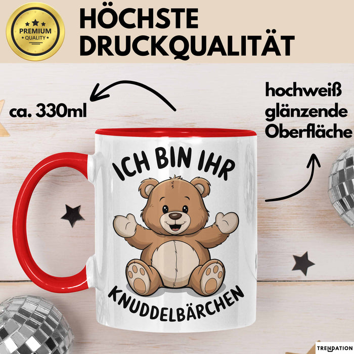 Teddybär Valentinstag Tasse Geschenk Kuscheliger kleiner Bär Rot Trendation