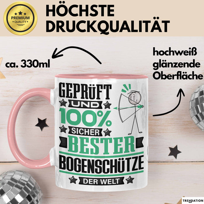 Bogenschütze Geschenk Lustiger Spruch für Bogenschütze Geschenkidee Bester Bogenschütze Der Welt Rosa Trendation