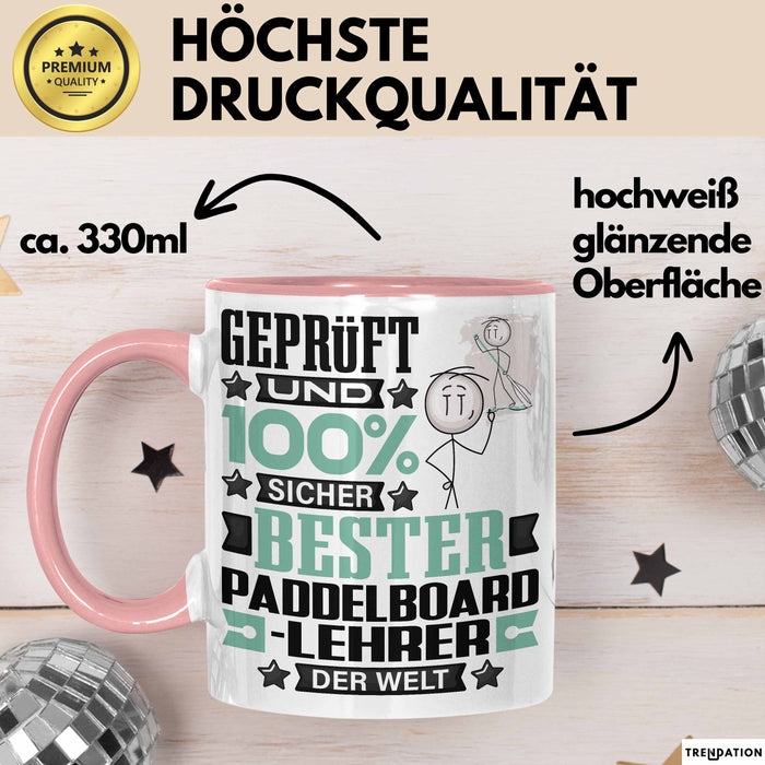Paddelboard-Lehrer Geschenk Lustiger Spruch für Paddelboard-Lehrer Geschenkidee Bester Paddelboard-Lehrer Der Welt Rosa Trendation