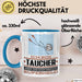 Taucher Geschenk Tasse Ich Bin Taucher Aber Sag Doch Einfach Superheld Lustige Geschenkdiee für Taucher Kaffee-Becher Blau Trendation