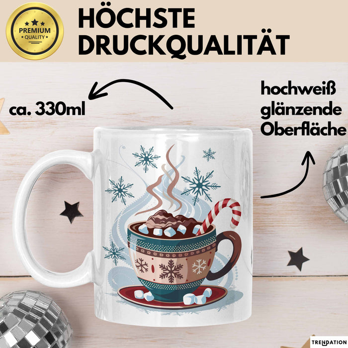 Winterzeit Tasse Geschenkidee für Schneeliebhaber Weiß Trendation