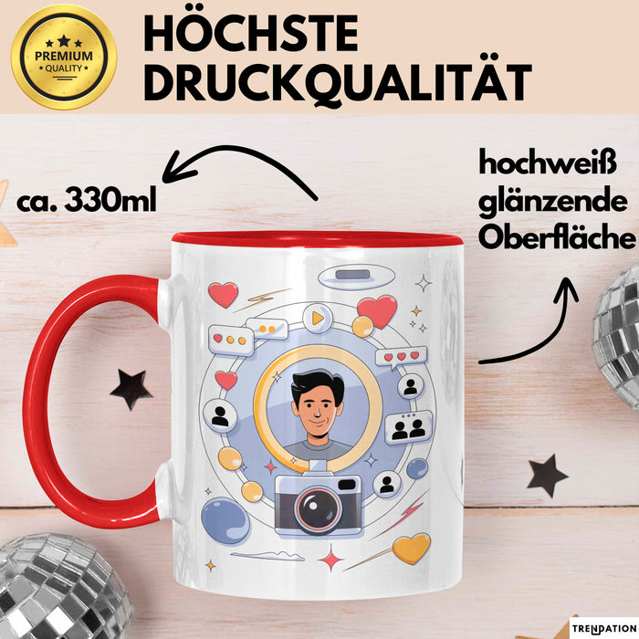 Content Creator Tasse Geschenk Lustige Geschenkidee Spruch Für Digitale Macher Rot Trendation