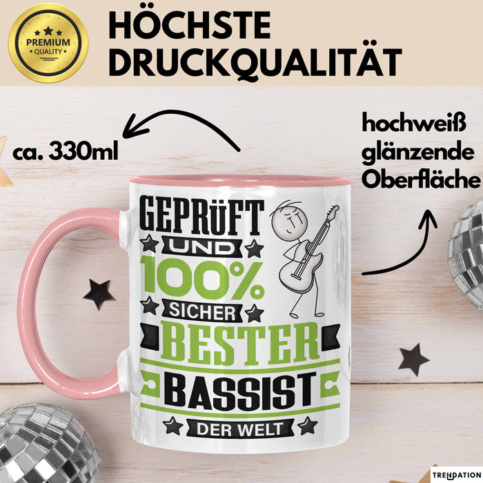 Bassist Geschenk Lustiger Spruch für Bassist Geschenkidee Bester Bassist Der Welt Rosa Trendation
