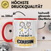 Cousin Geschenk Tasse So Gut Kann Nur Ein Cousin Aussehen Geschenkidee Kaffee-Becher Rot Trendation