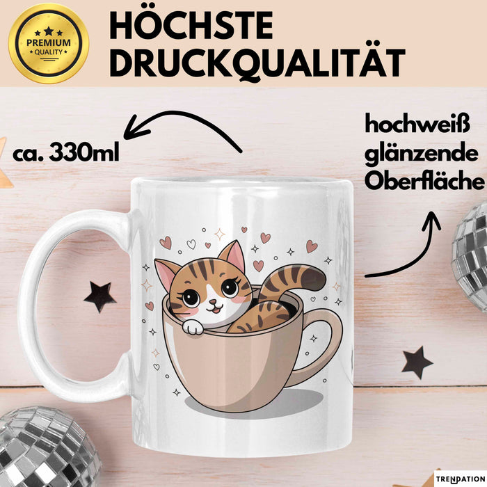 Katzenbesitzer Tasse Geschenk Lustige Geschenkidee Spruch Für Katzen Eltern Weiß Trendation